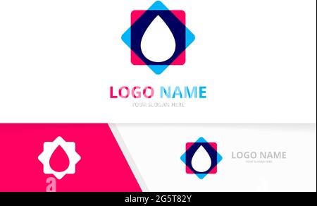 Water delivery logo combination. Natural drop logotype design template. Stock Vector