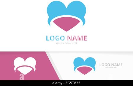 Vector heart logo. Kindness, relationship and charity logotype design template. Stock Vector