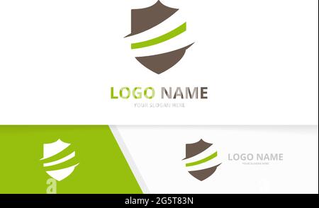 Vector shield logo combination. Security logotype design template. Stock Vector