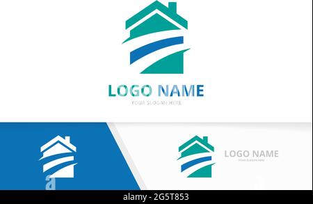 Modern real estate logo template. House logotype design concept. Stock Vector