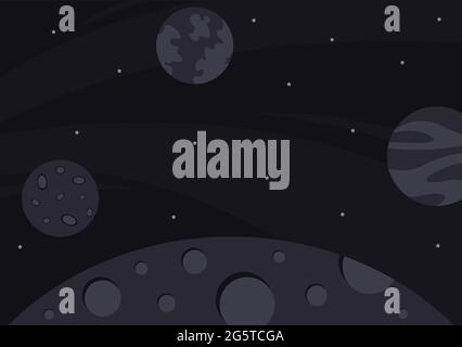 Astronaut With Rocket Background Illustration For Explore In Outer Space And Movement See Stars, Moon, Planets, Ufo Or Asteroids Stock Vector