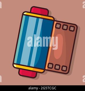camera roll vector illustration in flat style Stock Vector