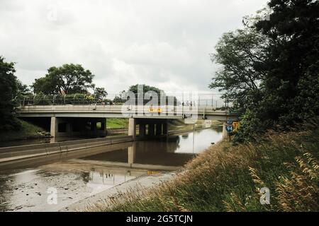 Detroit, Michigan - Interstate 94 in midtown Detroit, looking west ...