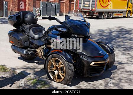 Umea, Norrland Sweden - June 5, 2021: a black tricycle Stock Photo