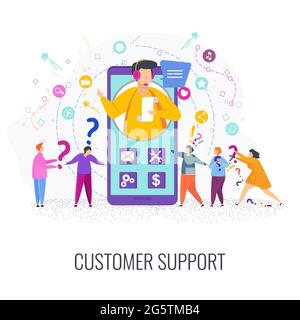 Hotline operator advises client. Man in the call center service support Stock Vector