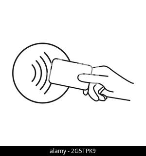 Contactless payment icon vector Near-field communication (NFC) card technology Tap to pay concept for graphic design, logo, web site, social media, mo Stock Vector