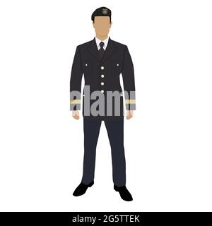 Military soldier man in uniform. Vector illustration. Parade uniform Stock Vector