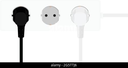 Electric extension cord. Vector illustration. Stock Vector