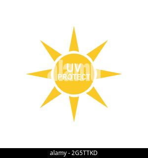 UV, sun protection vector icons on white Stock Vector