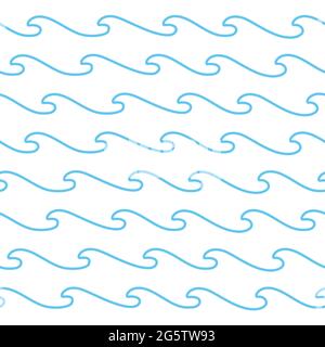 Vector seamless blue wave pattern Stock Vector