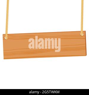 Vector illustration wooden sign isolated on white background Stock Vector