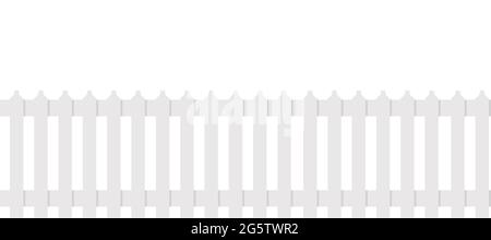 White wooden fence isolated on white background Stock Vector