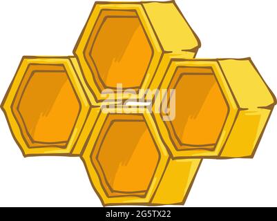 Hexagonal honeycomb for bees, apiary and farming Stock Vector