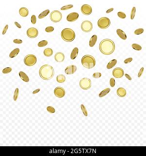 Falling coins background. Vector illustration isolated Stock Vector