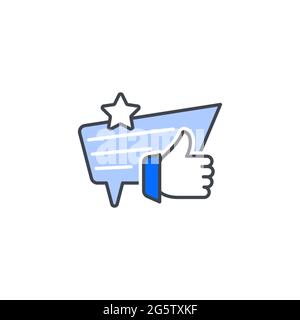 Review. Vector icon in outline style. Digital art Stock Vector