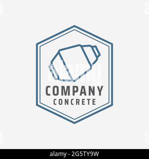 Illustration Vector Graphic Of Concrete Mixer Logo Design Template. Suitable For Construction Company, Building Contractor, Real Estate Or Etc. Simple Stock Vector
