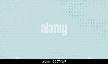 Unsaturated light bluish cyan background with binary code. Vector graphic pattern with ones and zeros Stock Vector