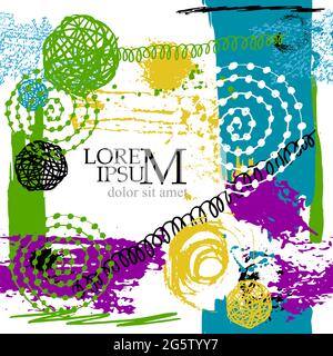 Seamless rainbow background made from brush strokes. Abstract drawn symbols. Vector illustration Stock Vector