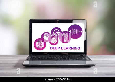 Deep learning concept shown on a laptop screen Stock Photo