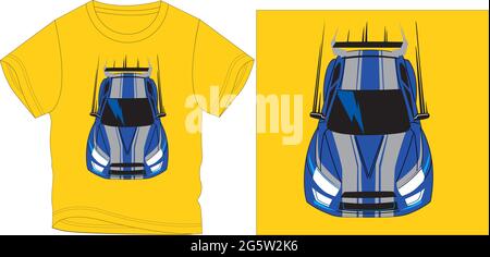 Sports car blue graphic design vector illustration Stock Vector