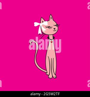 Fashion icon cat graphic design vector illustration Stock Vector