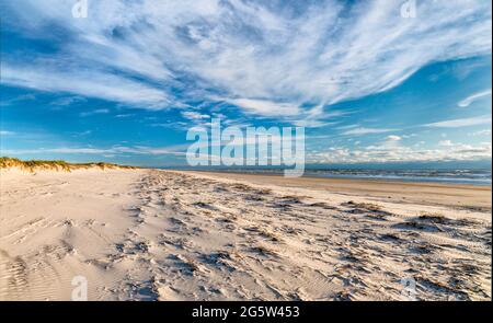 Gulf Coast beach at low tide, Padre Island National Seashore, near Corpus Christi, Texas, USA Stock Photo