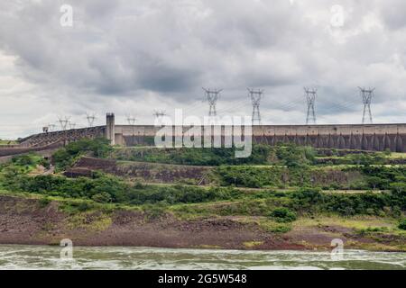 Itaipu dam on river Parana on the border of Brazil and Paraguay Stock Photo