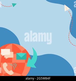 Internet Network Drawing With Colorful Messaging S And Ringing Phone ...