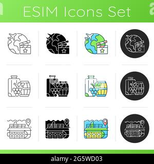 International travel icons set Stock Vector