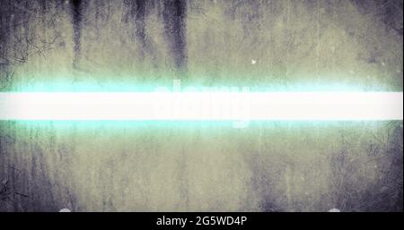 Digital image of light trails and glitch effect against grey grunge background Stock Photo