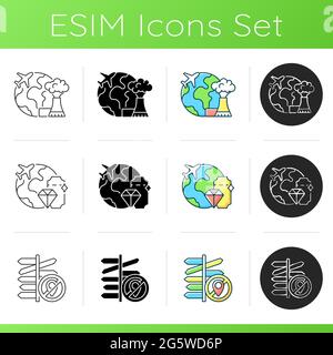 Travel abroad icons set Stock Vector