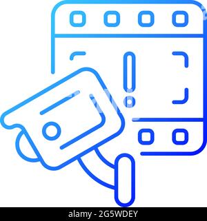 CCTV camera boon to investigation gradient linear vector icon. Detecting offences. Unfolding incidents in detail. Thin line color symbols. Modern styl Stock Vector