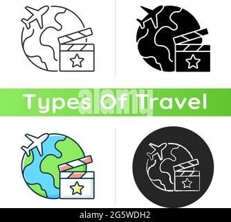 Setjetting tourism icon Stock Vector