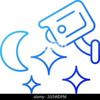 Home security system with night vision gradient linear vector icon. Monitoring place during darkness hours. Thin line color symbols. Modern style pict Stock Vector