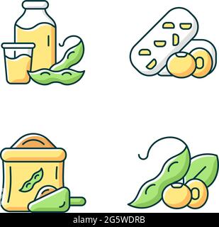 Vegetarian meals RGB color icons set Stock Vector Image & Art - Alamy