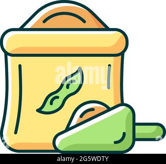 Kinako RGB color icon Stock Vector