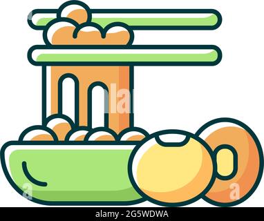 Natto RGB color icon Stock Vector