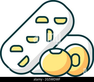 Tempeh RGB color icon Stock Vector