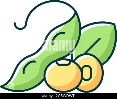 Soybean RGB color icon Stock Vector