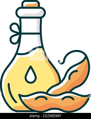 Soybean oil RGB color icon Stock Vector