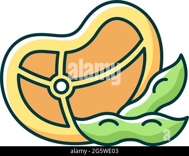Soy meat RGB color icon Stock Vector