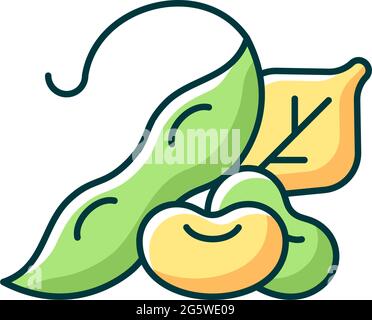 Edamame RGB color icon Stock Vector