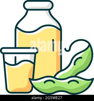 Soy milk RGB color icon Stock Vector