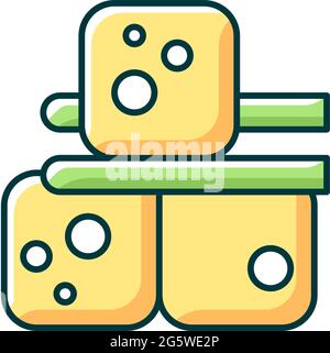 Tofu RGB color icon Stock Vector