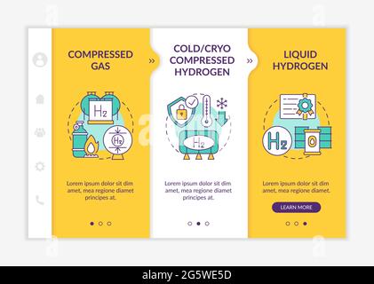 H2 storage approaches onboarding vector template Stock Vector