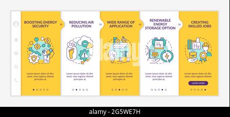 Hydrogen tech revolution onboarding vector template Stock Vector