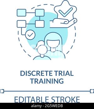 Discrete trial training concept icon. Autistic behavior correction abstract idea thin line illustration. Breaking skill down to isolated targets. Vect Stock Vector