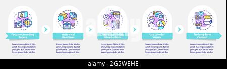 Shareable content creation vector infographic template Stock Vector