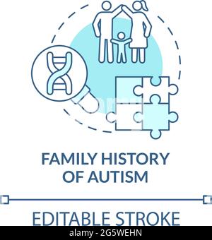 Family autism history concept icon. Autism risk factor abstract idea thin line illustration. Intellectual disability cause. Affect development. Vector Stock Vector