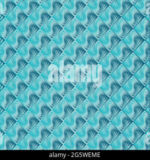 Square grid patterns with 3D effect nature colored on blue gradient Stock Vector